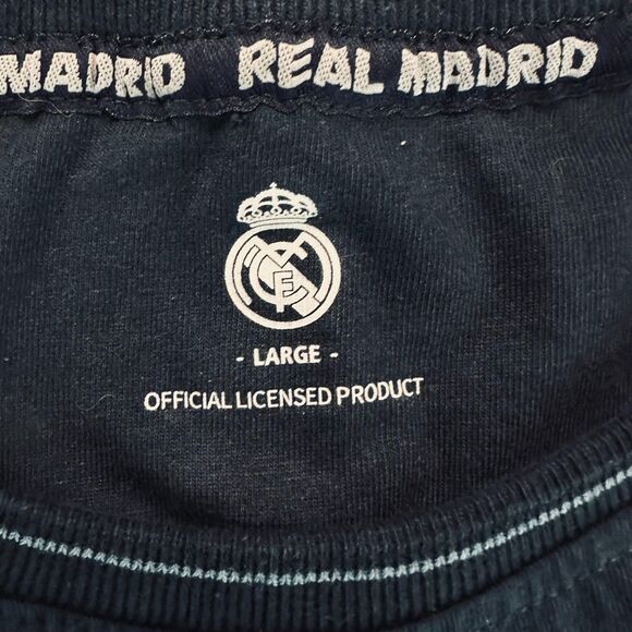 Real Madrid Mens Tonal T-shirt Navy Black Sz Large - Picture 7 of 12